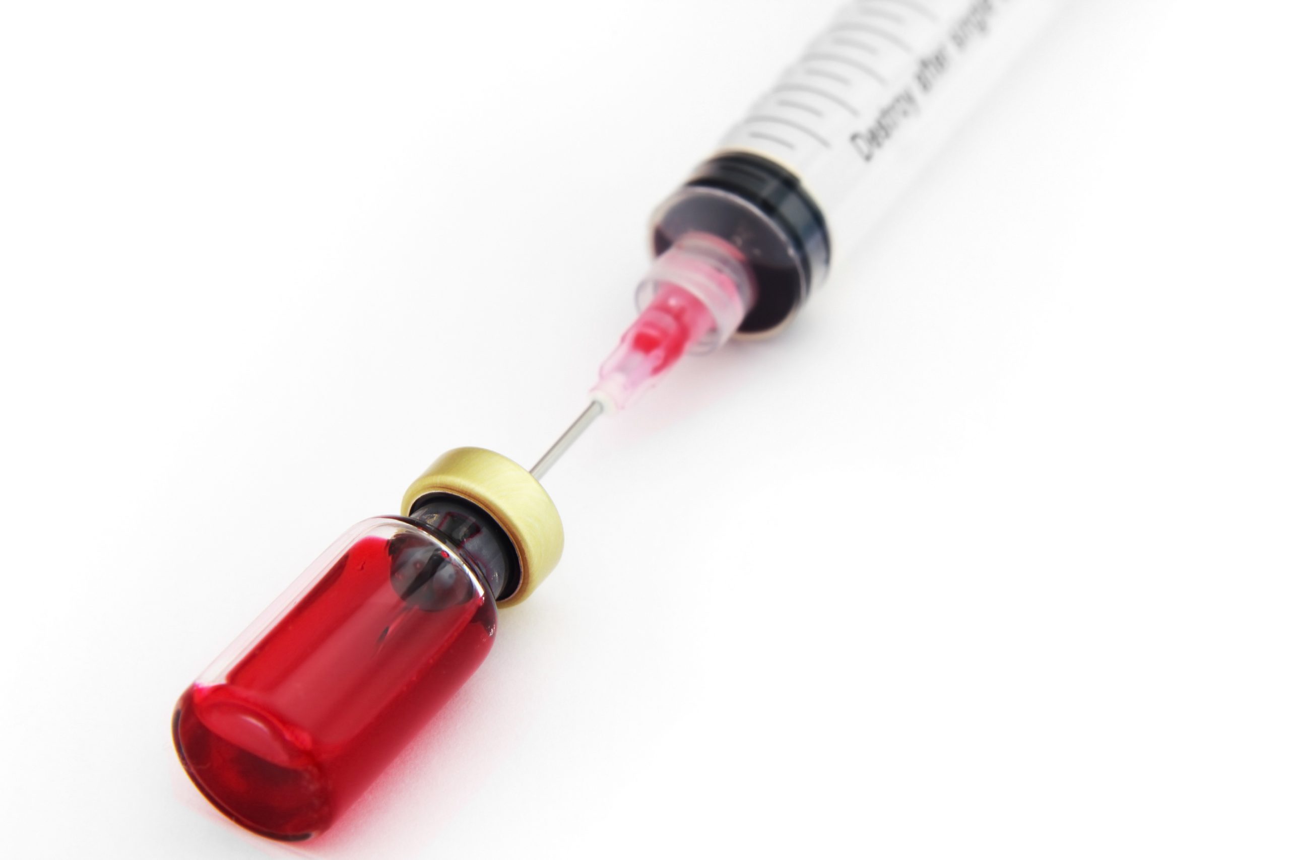 Syringe and blood vial